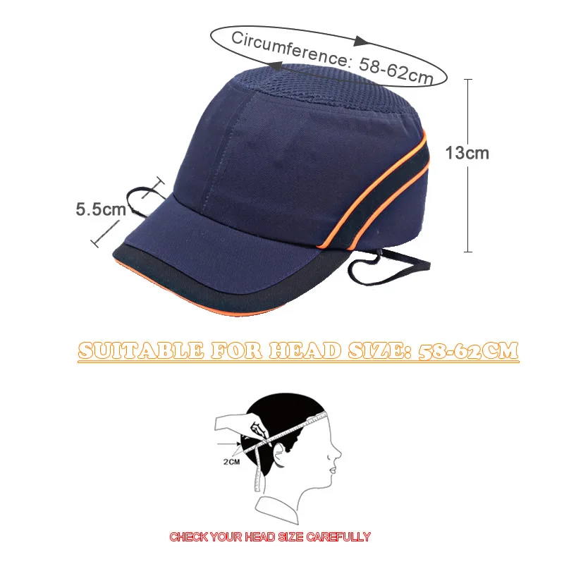 Bump Safe Cap Baseball Hat Style Safety Helmet Hi-Viz Anti-collision Hard Hat Head Protection Work Safety Repairing safety helmet