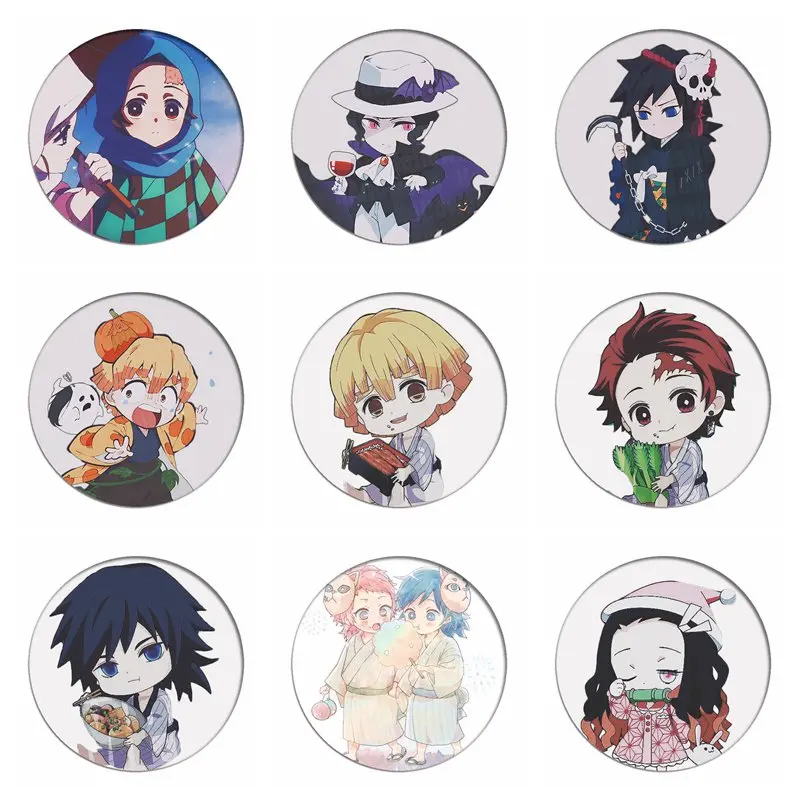 

Q Version Kamado Tanjirou Косплей рюкзак значки Tomioka Giyuu брошь искусственные игрушки нагрудник для сумок