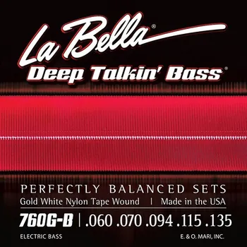 

760g-b gold white nylon strings for 5 string bass guitar, 60-135, La Bella