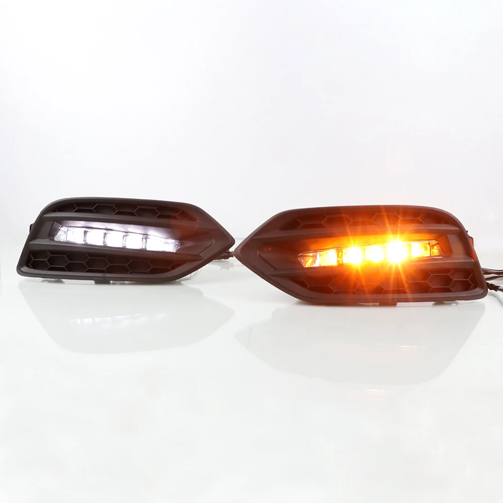 3 цвета СВЕТОДИОДНЫЙ дневной светильник DRL для Honda Vezel HR-V+ дневной ходовой светильник дальнего света с динамическим последовательный сигнал поворота