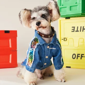 

Denim jacket dog clothes pet dog clothes for small dogs french bulldog chihuahua dog jacket dog coat dog accessories