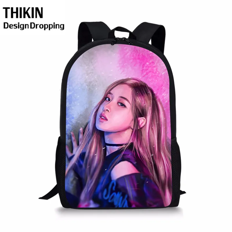 THIKIN BlackPink Jisoo Rose Lisa, дорожный рюкзак для девочек-подростков, модные женские рюкзаки, школьные сумки Kpop Star - Цвет: 10