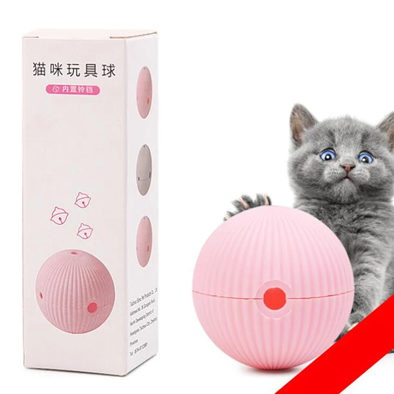 Игрушки для мяч для котов с кольцом колокольчика играя Жевательная погремушка розовый царапина пластиковый шар интерактивные обучающие игрушки для кошек поставка для домашних животных