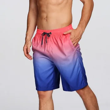 

2020 Men Beach Shorts Swimwears Summer Swimming Trunks Water Sports Underwears Gradient Casual Large Size Elastic Sportswears