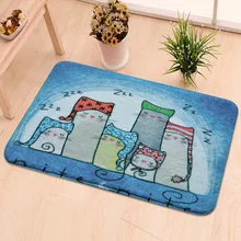 Семейный коврик с мультяшным лунным котом для гостиной, спальни, ванной, кухни, дверной коврик, входной коврик