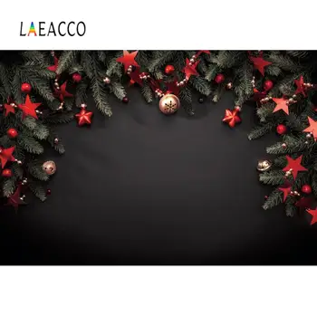 

Laeacco Dark Gradient Solid Color Texture Christmas Pine Ball Bauble Gift Party Child Portrait Photo Background Photo Backdrop