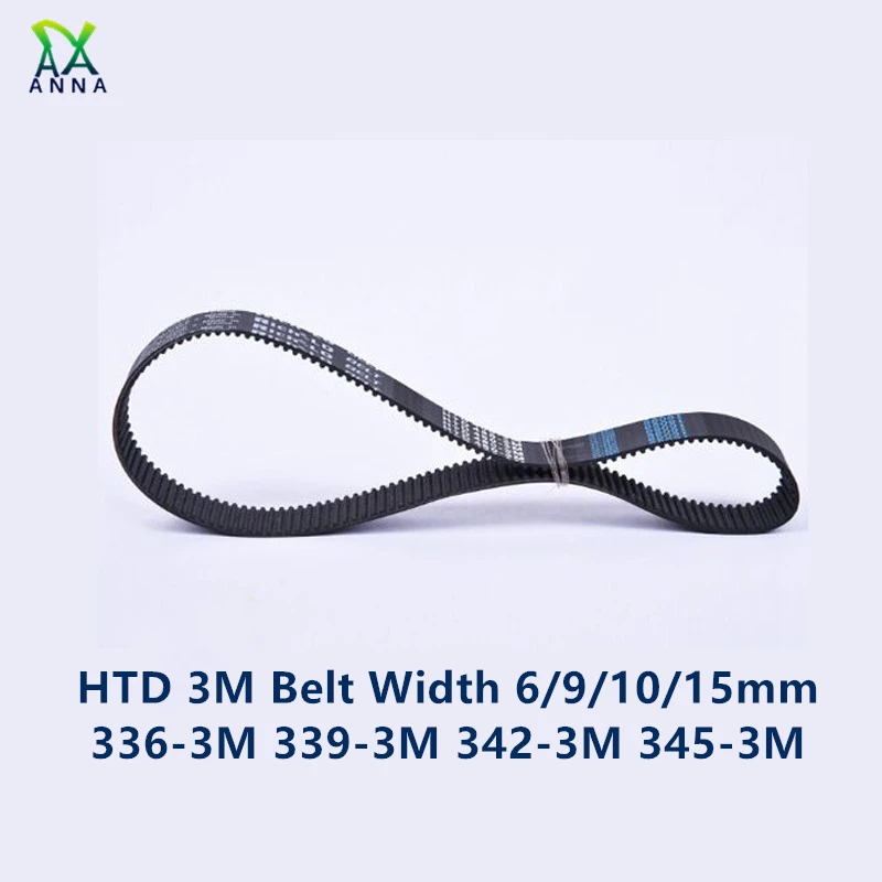 HTD 3M Зубчатый Ремень C = 336 339 342 345 ширина 6/9/15 мм зубцы 112 113 114 115 HTD3M синхронный