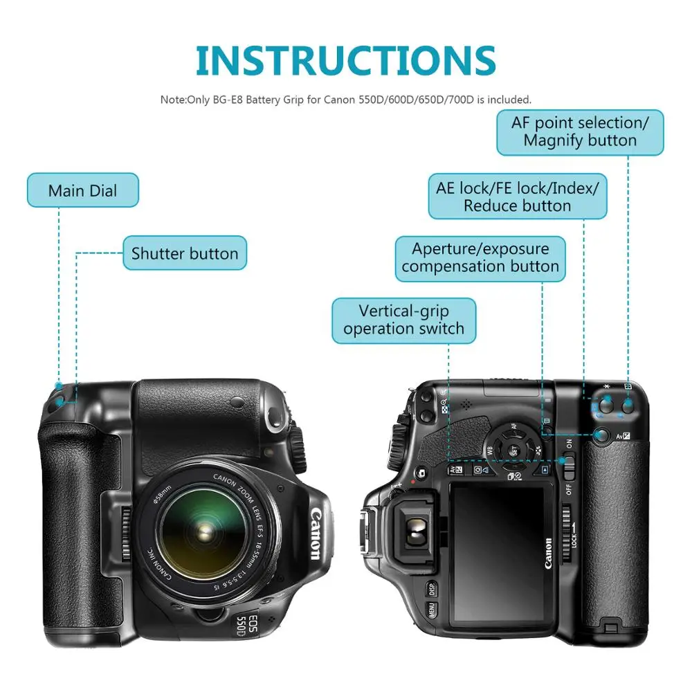Сменный аккумулятор Neewer для зеркальных камер Canon EOS 550D 600D 650D 700D/ Rebel T2i T3i T4i T5i|battery
