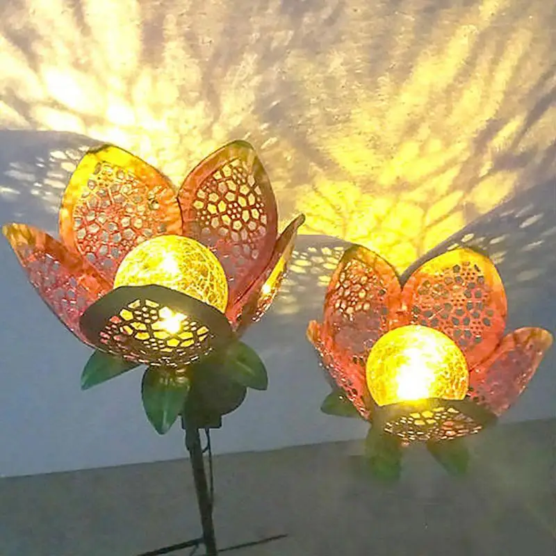 Горячая лампы для газонов Классическая нежная текстура 2LED Солнечный сад газон пейзаж декоративная лампа Открытый водонепроницаемый цветочный светильник