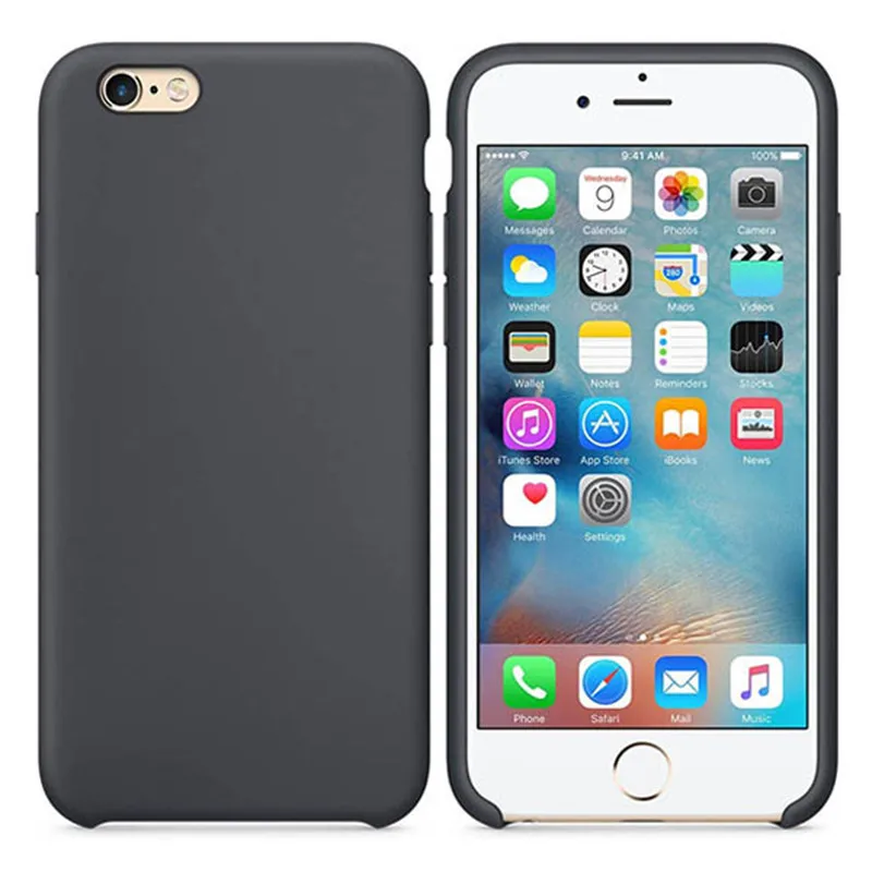 32 Charcoal Gray Роскошный официальный силиконовый чехол с логотипом для iPhone 5SE 6s 7 8 Plus, Жидкий чехол для Apple iPhone XS Max XR 11pro MAX чехол - Цвет: 32 Charcoal Gray