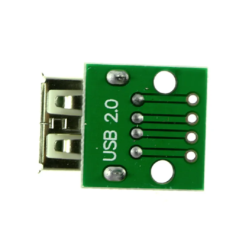 USB 2.0母座头转DIP 4p 直插 转接板已焊接手机电源数据线 (1)