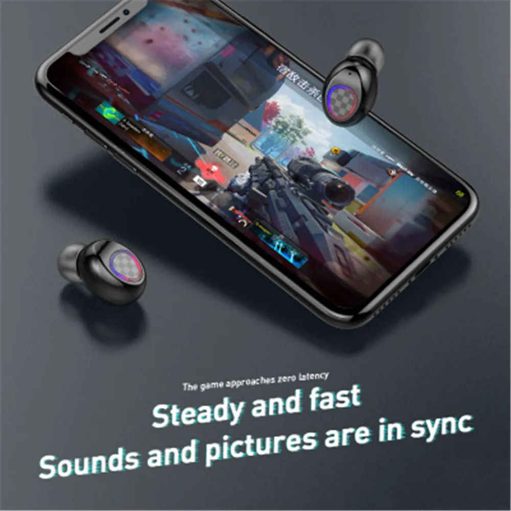 V7 TWS Bluetooth Earphone Wireless Bluetooth 5 0 Headphone Touch Headset Sport Waterproof 3D Stereo Sound Sport LED Earbuds