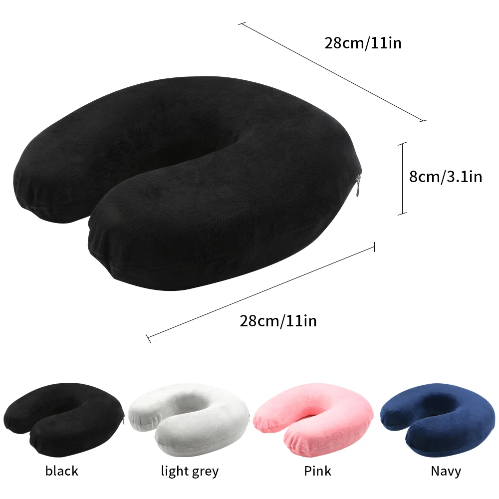U-образная дорожная подушка с эффектом памяти для самолета, поддержка шеи, аксессуары для путешествий, удобные подушки для дома, 4 цвета