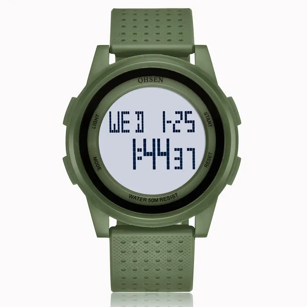 

Top ohsen Digital led outdoor sport wristwatch men green military diver swimming male clock Alarm stopwatch boy student watches
