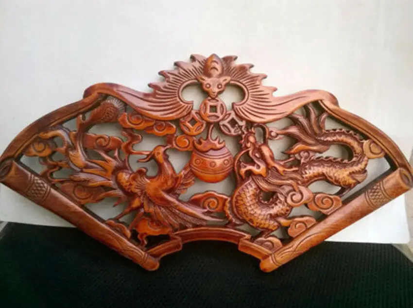 Vintage Wood Carving Incense Calligraphy Brush Penholder Birthday Gift