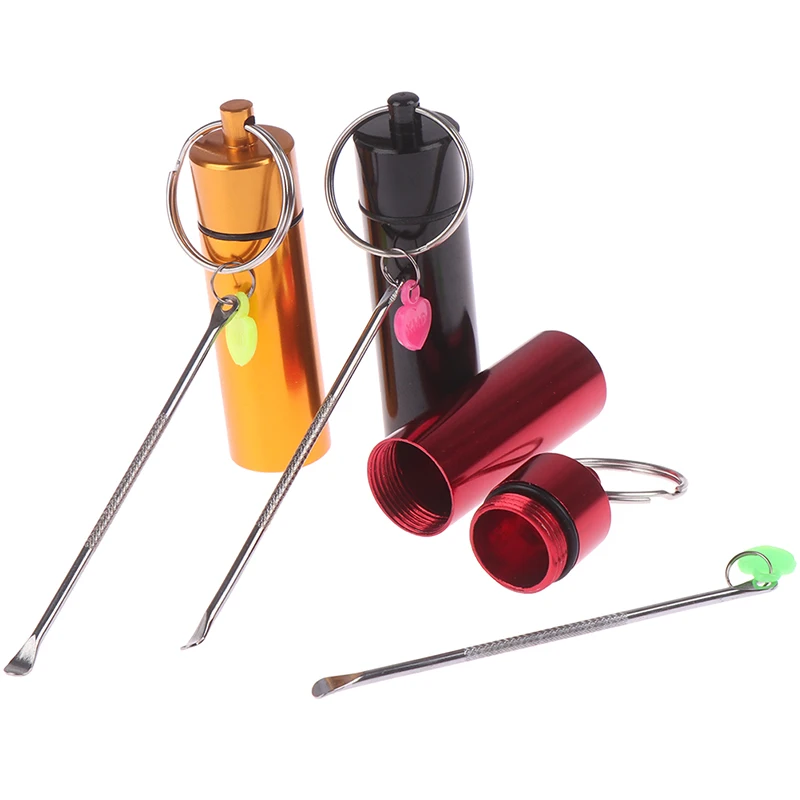 

1pc Premium Metal Bottle With Metal Spoon Snuff Snorter Aluminum Bottle Sniffer bottles Snuff Sniffer Bottle Pill Box Case