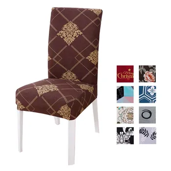 

Spandex Removable Chair Covers Elastic Slipcovers Restaurant Printed Chair Cover for Dining Room Weddings Banquet Universal Size