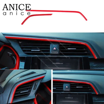 

2pc Red Dashboard Air Vent Cover Trim Fit For Honda Civic 2016-2019 LHD LEFT HAND SIDE