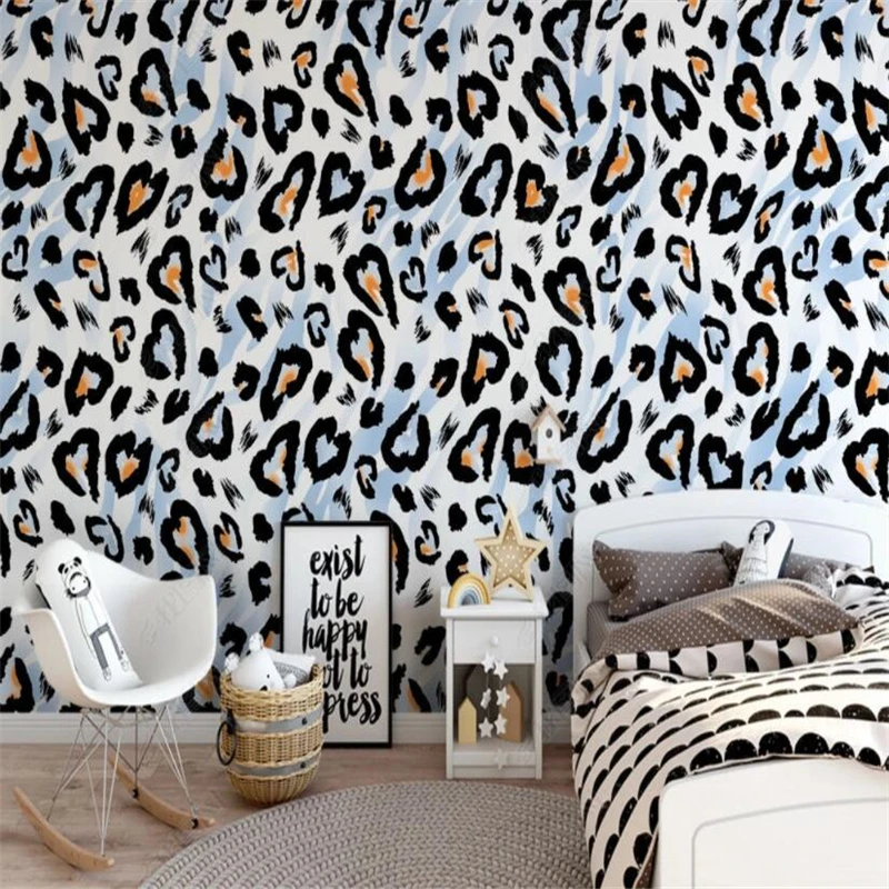 Leopard Wallpaper para Sala de Estar Adesivos de Parede Mural Personalizados Decoração da Casa tv Fundo Foto 3d