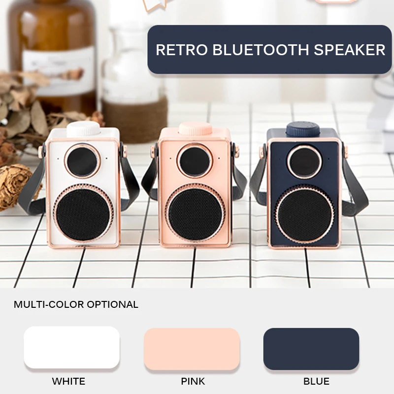 Ретро беспроводной Bluetooth динамик мини стерео музыкальный плеер Bluetooth Открытый объемный звук для телефона планшета ноутбука компьютера