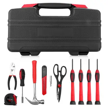 

38 Piece DIY Household Home Hand Tool Set Kit Box Hammer Pliers Scissors Tools Kit USA Warehouse Fast Free Shipping