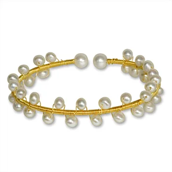 

ZHIXI natural freshwater pearl bracelet Near round real natural pearl bracelets for lover Classic fashion S325