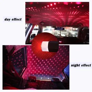 

VGETTING Car USB LED Roof Star Night Car Atmosphere Star Light Colorful Lamp Interior Decorative Light Adjustable Multiple