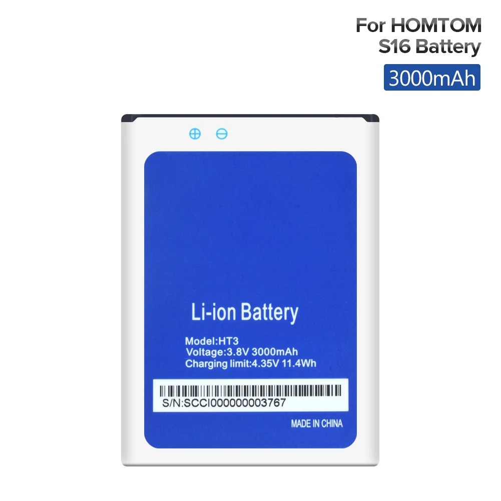 Новинка 3,8 V 3000mAh аккумулятор для мобильного телефона, Перезаряжаемый для HOMTOM HT16 HT3 HT17 HT7 Pro S16 смартфон, литий-ионный аккумулятор