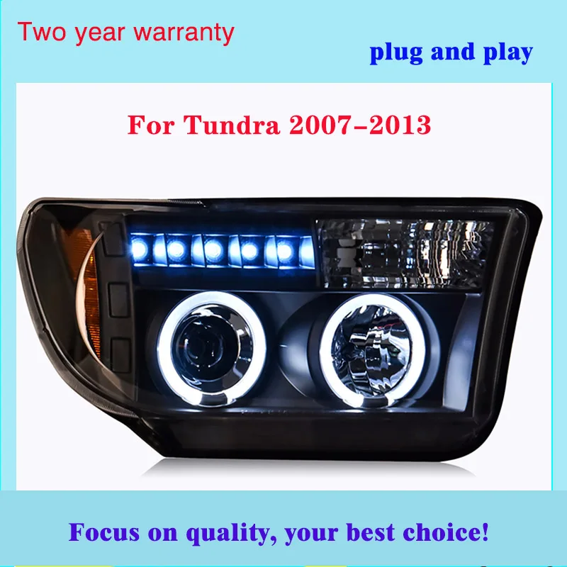Головной фонарь для Toyota Tundra 2007-2013 светодиодный фары для Sequoia светодиодный фонарь биксенон светодиодный DRL 07-13 фара в сборе