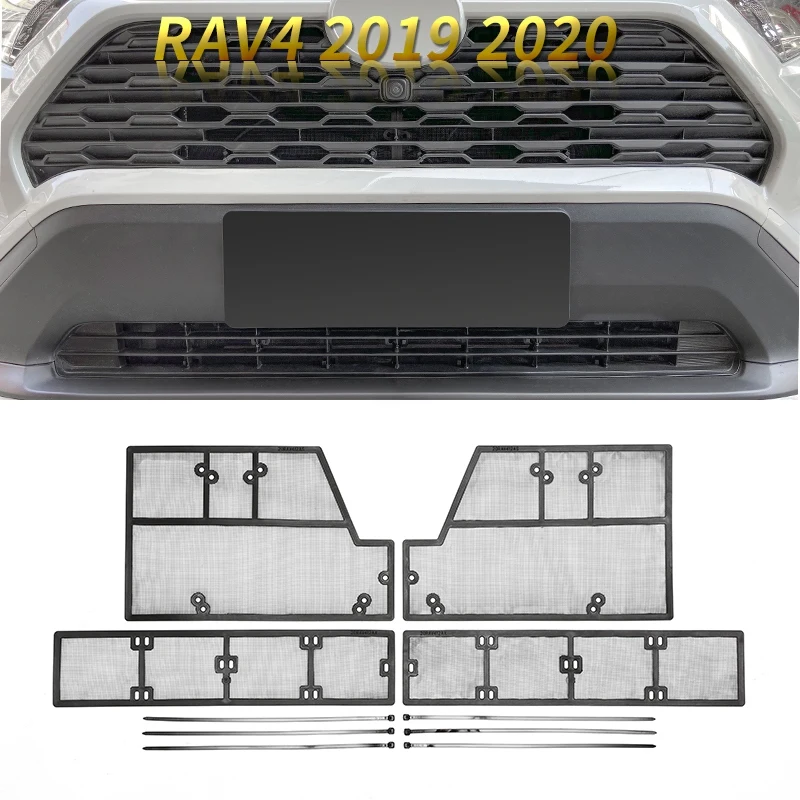 Для Toyota RAV4 2019 2020 насекомых блеска сетки Нержавеющая сталь Передняя Решетка