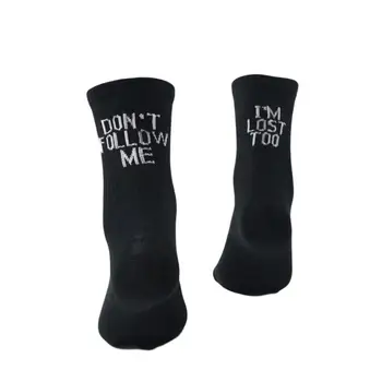 

Funny Socks Letters Design Unisex Sport Casual Soft Breathable Cotton Mid Tube Socks