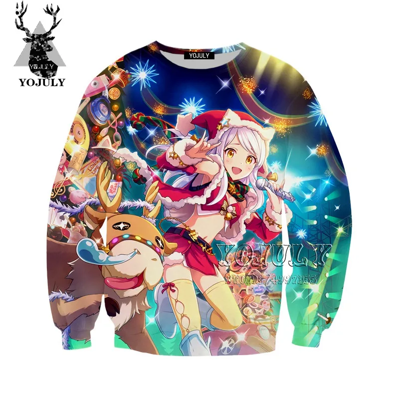 YOJULY Idol Master, Детская толстовка Золушки для девочек с 3D рисунком, Детская толстовка с аниме, для мальчиков и девочек, для подростков, модная детская одежда, Kawaii SW114