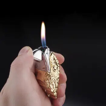 

Personality Lighter Creative Eagle Head Shaped Gas Lighters Men's Cigarette Refillable Butane Igniter Home Collection