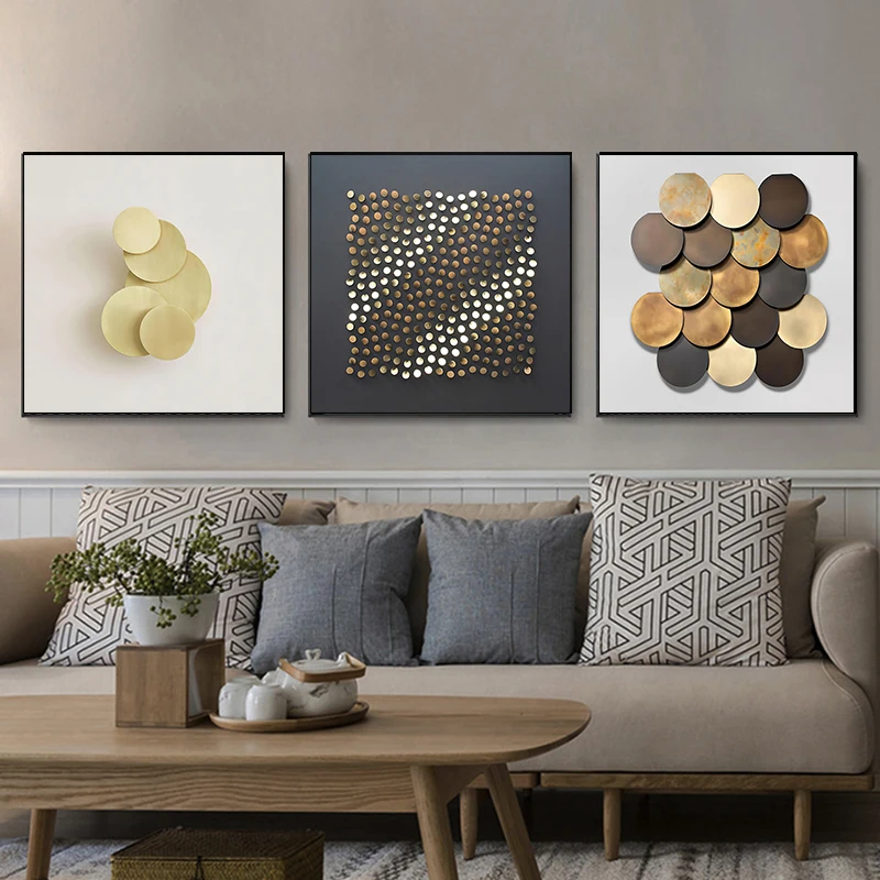 Abstract Metal Original Golden Brown Canvas Painting on The Wall Posters Prints Modern Art Picture for Home Decor No Frame | Дом и сад