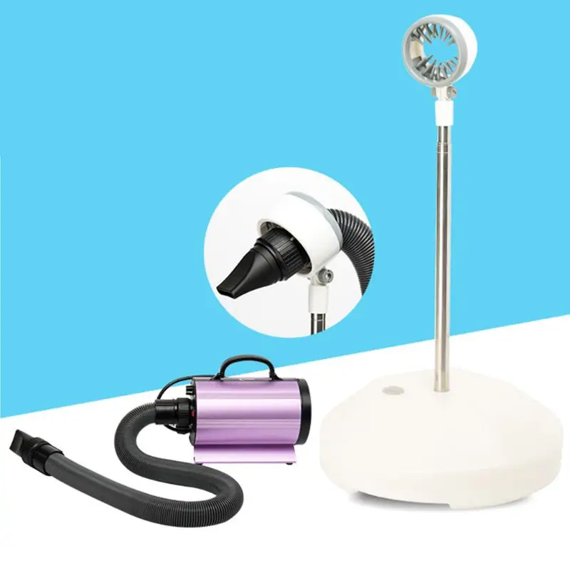 Floor Stable Round Chassis Pet Hair Dryer Bracket Telescopic Vertical Fixation Frame Pet Dog Cat Grooming Accessories