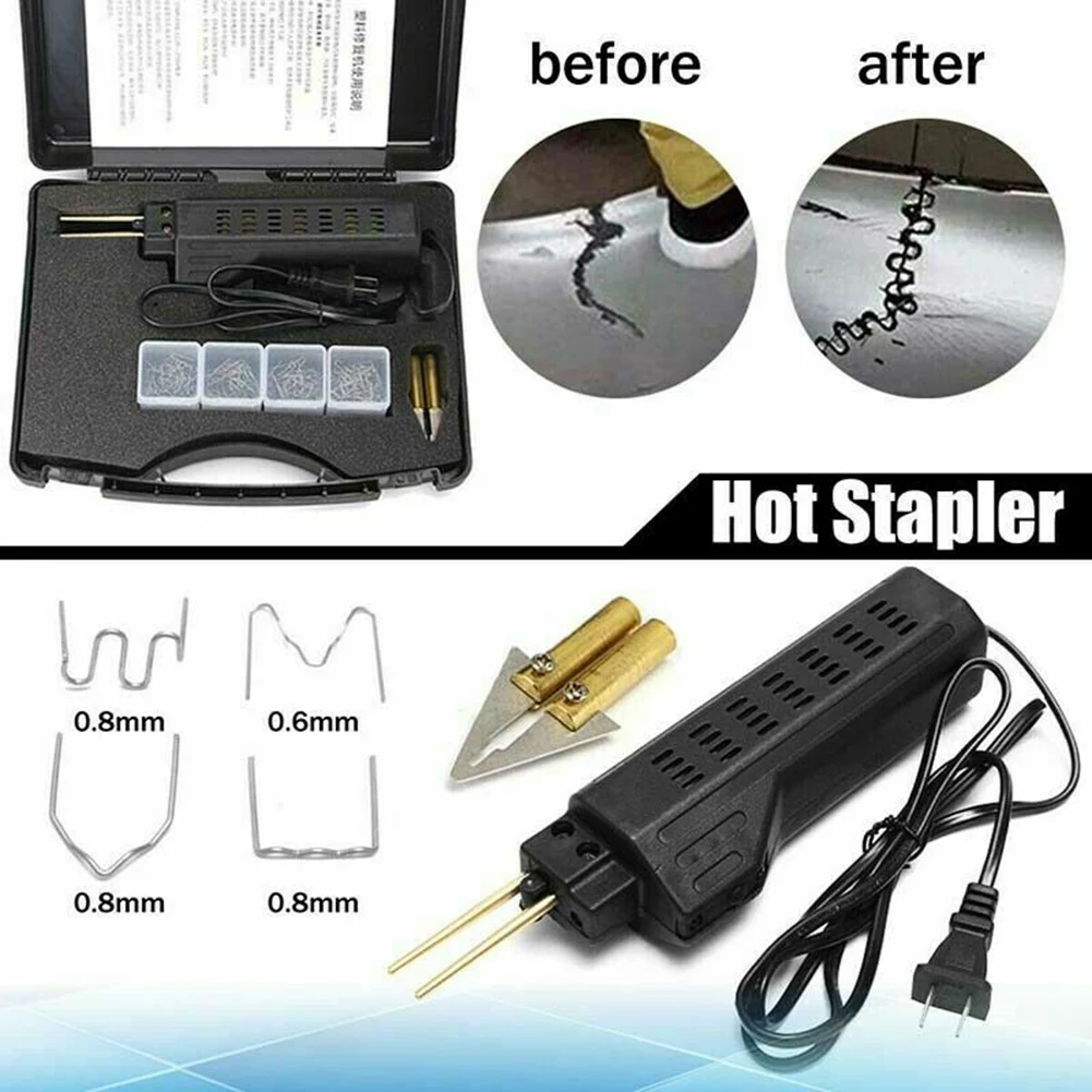 Máquina de reparación de parachoques de coche, grapadoras calientes, sistema de reparación de plástico, pistola de soldar, carenado, herramienta de carrocería, grapa de soldador de plástico
