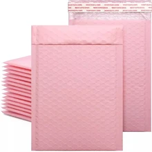 10/50 Pièces Rose Poly Enveloppes Matelassées Bulles Doublé Wrap Polymailer Sacs pour L'emballage D'expédition Maile de Joint D'individu