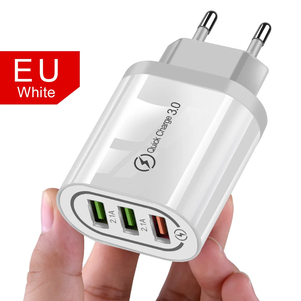 EU White Олаф USB быстрая зарядка 3,0 для iPhone XS XR 8 настенное быстрое зарядное устройство для samsung Note3 Note7 S7 S9 huawei Xiaomi адаптеры для мобильных телефонов - Тип штекера: EU White