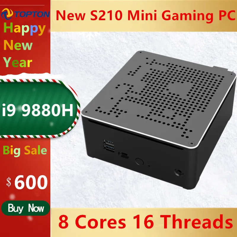 Игровой мини ПК Topton 2 LAN Intel Core i9 9880H 8 ядер 16 потоков настольный компьютер * DDR4 M.2 NVMe