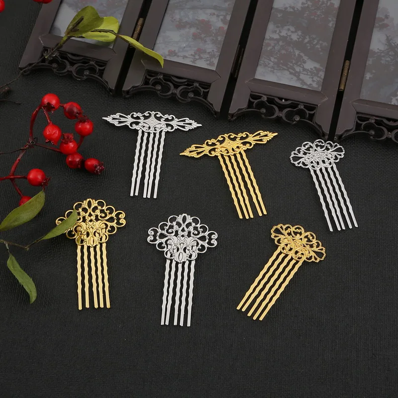 Teeth Vintage Bronze Comb Hair Charm Woman Flower Ornament Hairpin