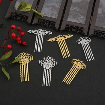 

Teeth Vintage Bronze Comb Hair Charm Woman Flower Ornament Hairpin Hairpins Barrettes Retro DIY Hair Jewelry Hair Clips