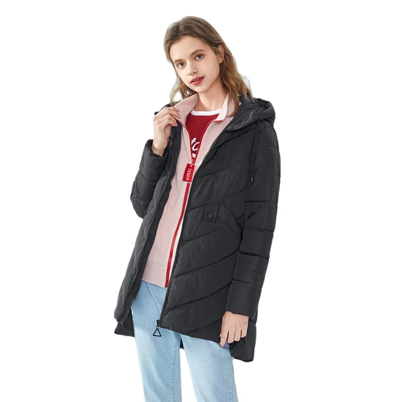 SEMIR Для женщин стеганая пальто с капюшоном толстовка полноразмерной молнией