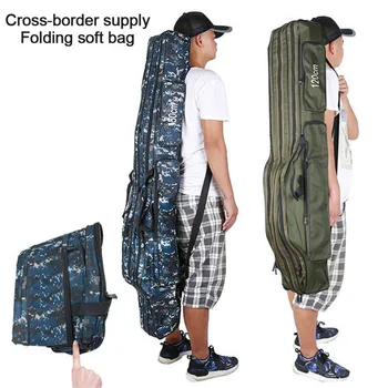 

Fishing Bags 110//120/130/150cm Camouflage Canvas Foldable Fishing Rod Reel Fishing Tackle 2/3 Layers