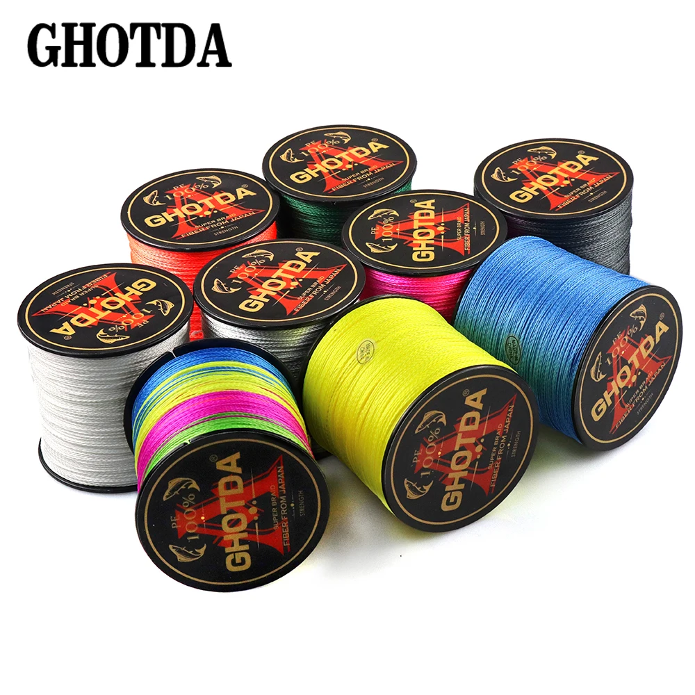 GHOTDA PE Braided Fishing Line 300m Multifilament Wire 4 Strands 8 Weaves Threads for Carp | Спорт и развлечения