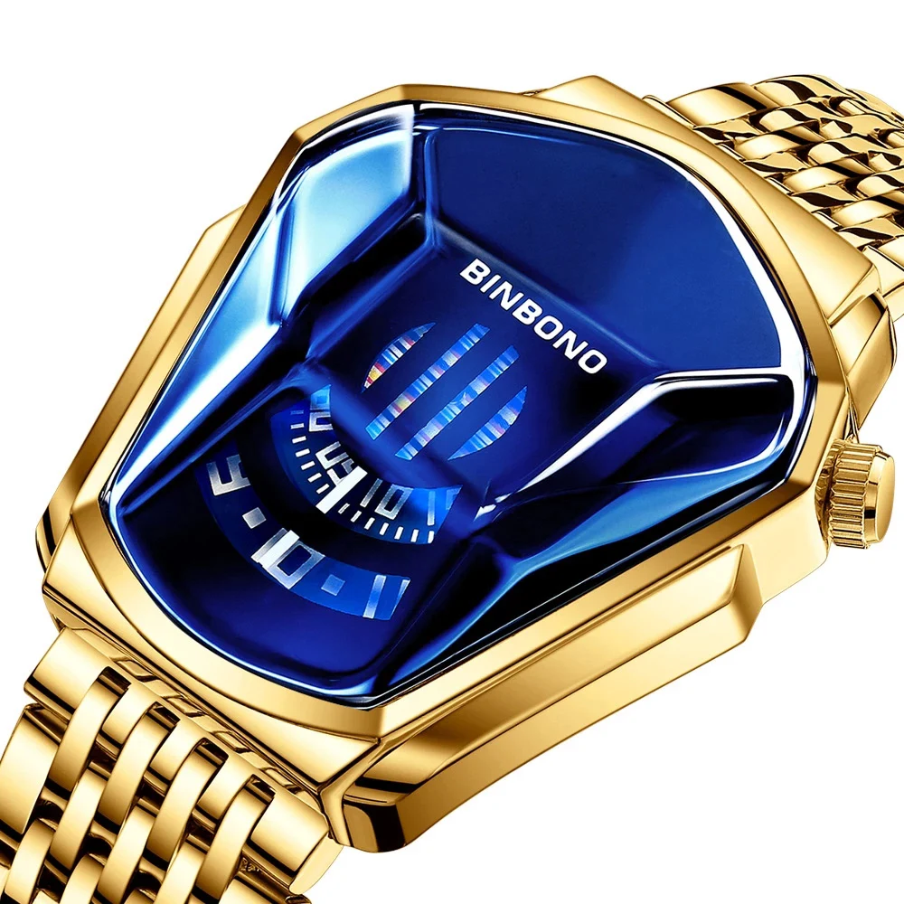 Binbondトップブランドの高級男性ファッションスポーツ腕時計ゴールド腕時計時計カジュアルクロノグラフ腕時計 _ _ | Aliexpress