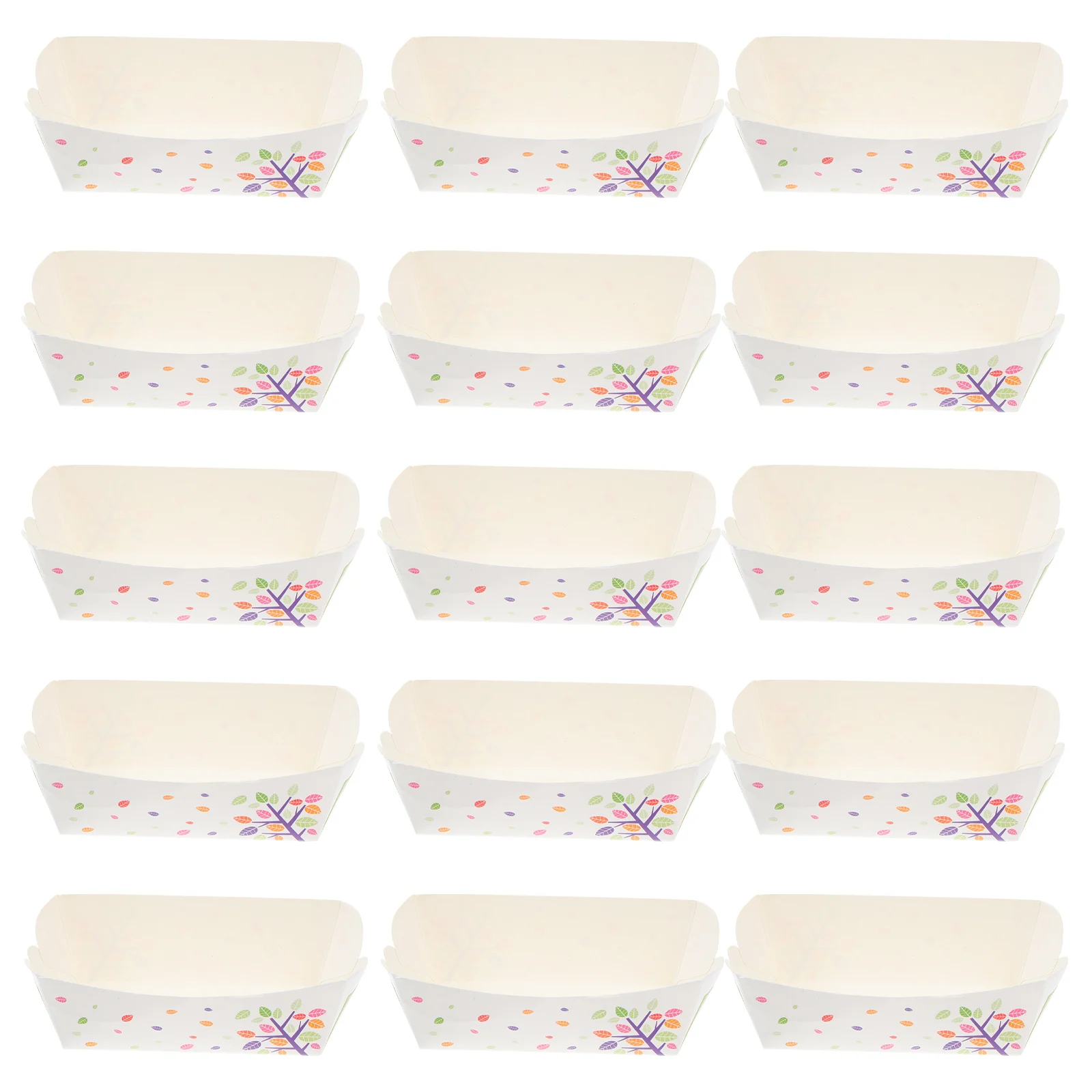 100pcs Disposable Boat Shaped Paper Food Serving Tray Food Packi