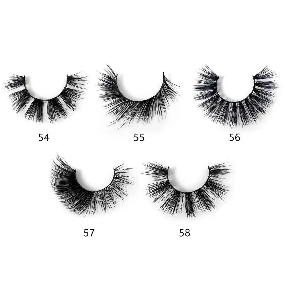 3PairsPopular Style6D100% Mink Fake Eyelashes Makeup Mink Lashes Dramatic Volume Eyelashes Extension False Eyelashes+Tweezers