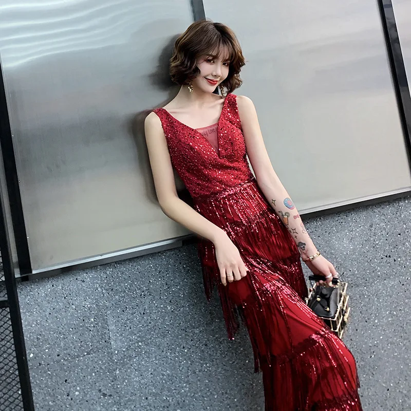 

2020 Sale Cocktail Dress Vestido Cocktail Toast Dress The Bride Fall 2020 New Appreciation Banquet Host Tail Show Thin Evening