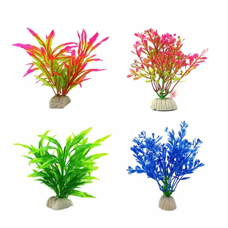 Artificial Aquatic Plants 16 Pcs Large Aquarium Plants Plastic Fish Tank Decor