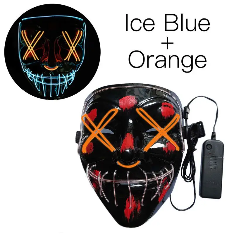 US Free Ship Halloween DJ LED Mask Light Up Party Masks The Purge Election Year Great Festival Cosplay Party Masks Glow In Dark